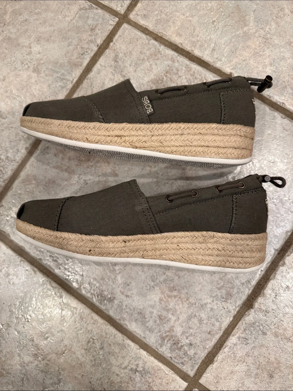 Bob’s by Skechers Olive Canvas Slip-On Loafers